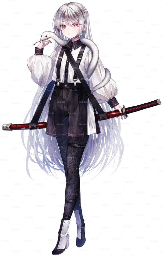 刀を持った蛇を連れた女の子