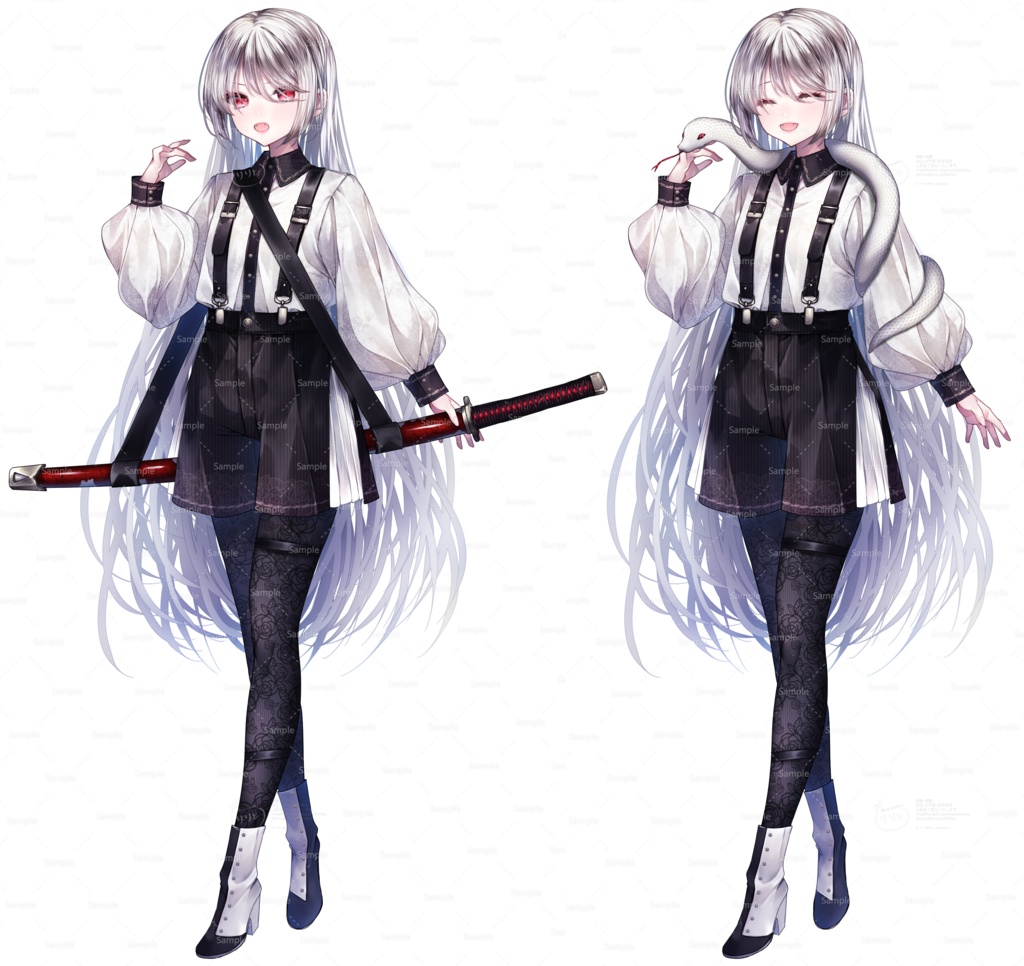 刀を持った蛇を連れた女の子