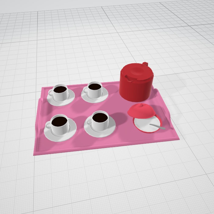 3dモデル　コーヒー　お茶　ティーカップ　砂糖