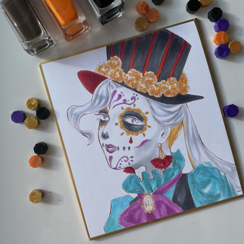 死者の日の色紙【the day of the dead】