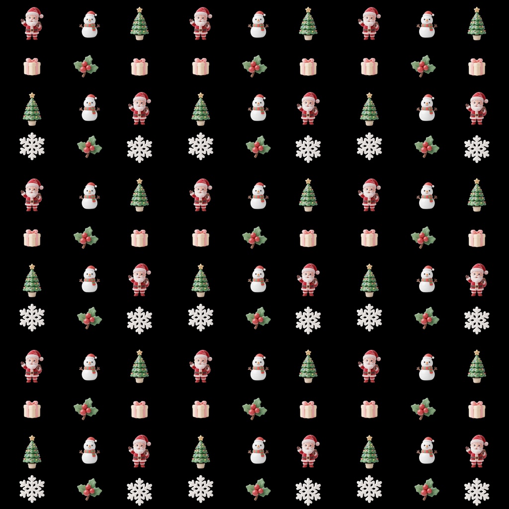 【全14色セット】クリスマス柄デジタルペーパー|サンタ・雪だるま・ツリー|背景素材・ラッピング・コラージュ・ペーパークラフト