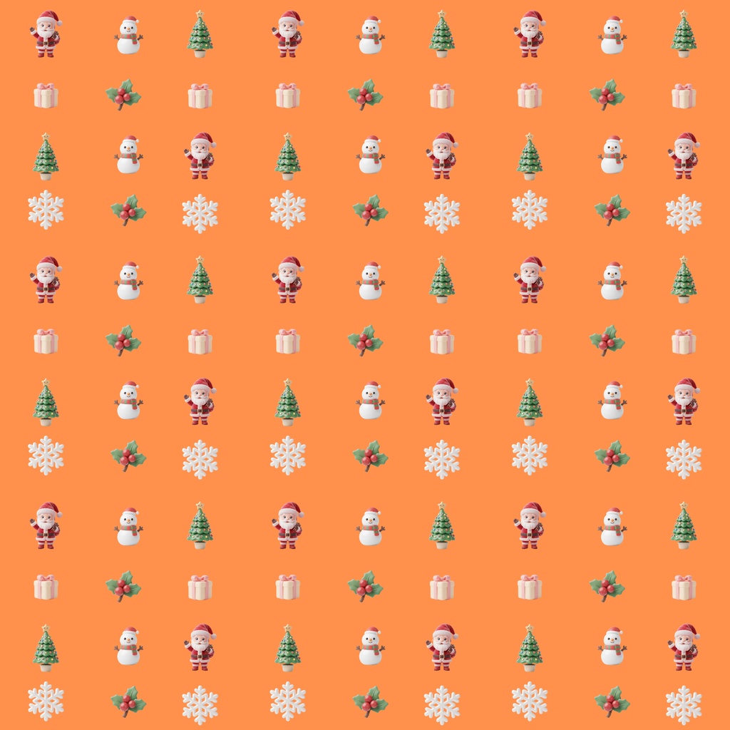 【全14色セット】クリスマス柄デジタルペーパー|サンタ・雪だるま・ツリー|背景素材・ラッピング・コラージュ・ペーパークラフト