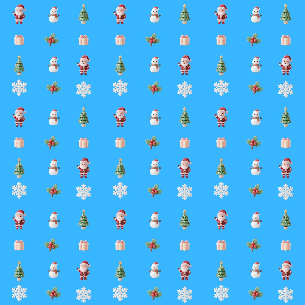 【全14色セット】クリスマス柄デジタルペーパー|サンタ・雪だるま・ツリー|背景素材・ラッピング・コラージュ・ペーパークラフト
