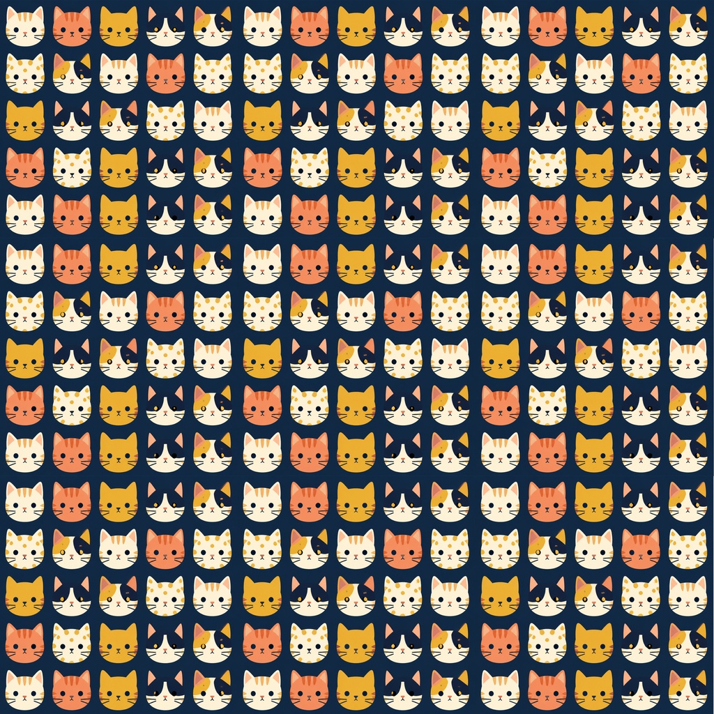 【全11柄・商用利用OK】猫柄デジタルペーパー｜かわいい・北欧風・レトロ・花柄｜背景素材・コラージュ・ペーパークラフト
