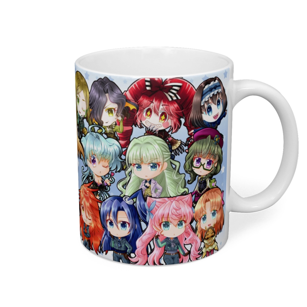 わちゃわちゃ全キャラマグカップ 青