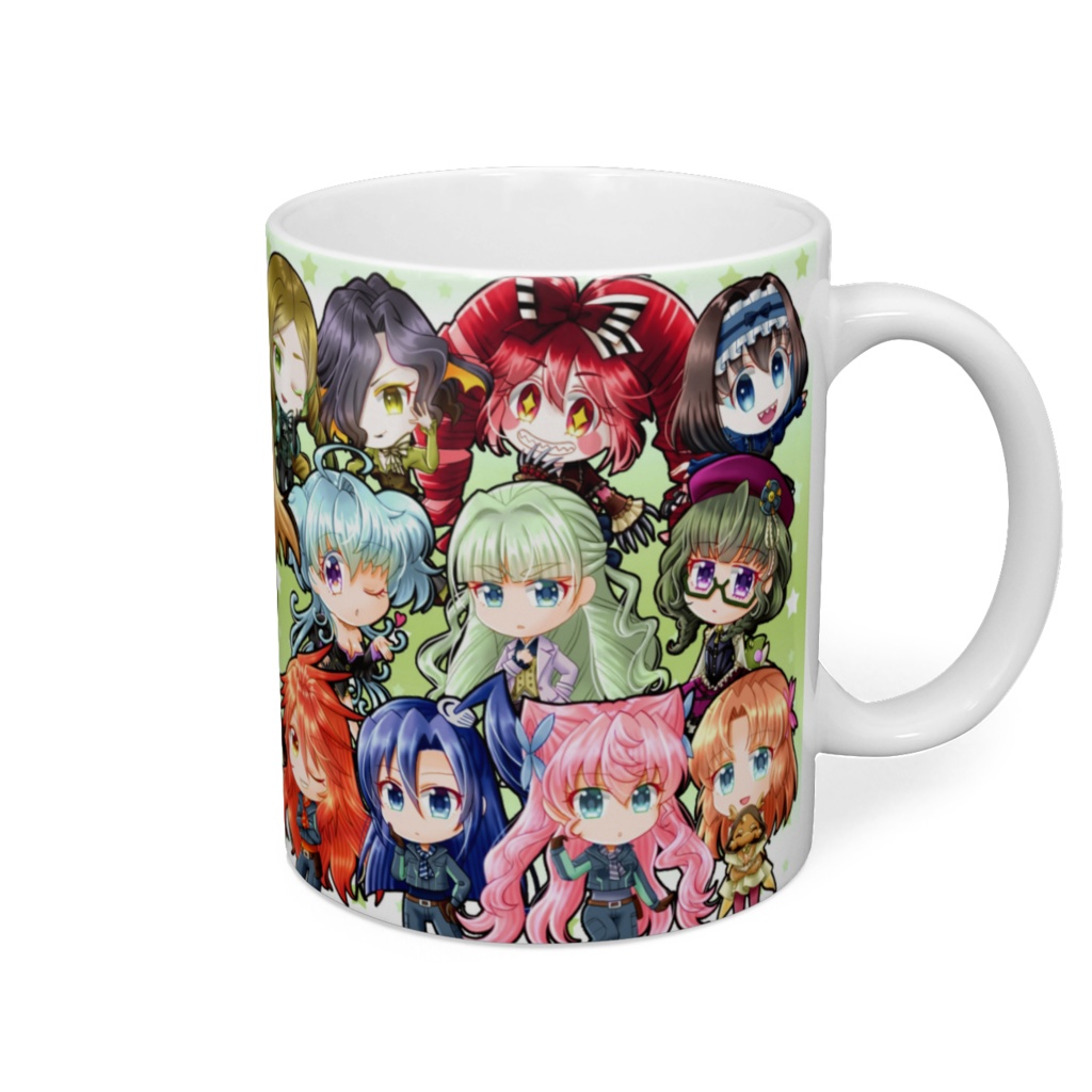 わちゃわちゃ全キャラマグカップ 緑