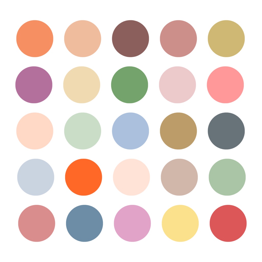 デジタルプランナー刺繍風イラスト素材とくすみカラー素材