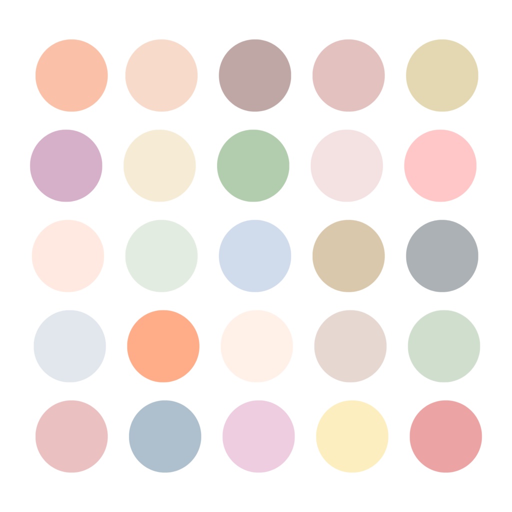 デジタルプランナー刺繍風イラスト素材とくすみカラー素材