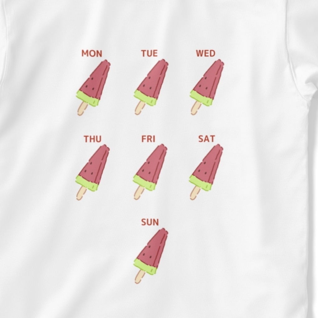 毎日スイカバーTシャツ(白)