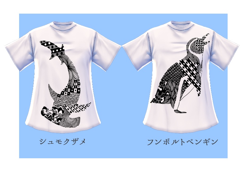 【VRoid】動物シルエットシャツ（シュモクザメ、フンボルトペンギン）