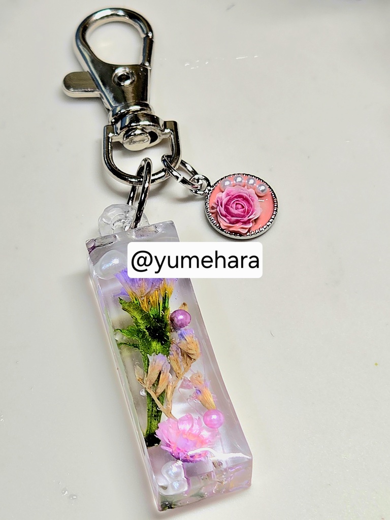 お花ボックスキーホルダー長方形