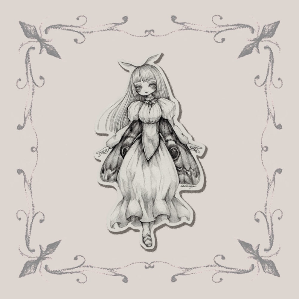 twin small emperor moth sticker（princess）