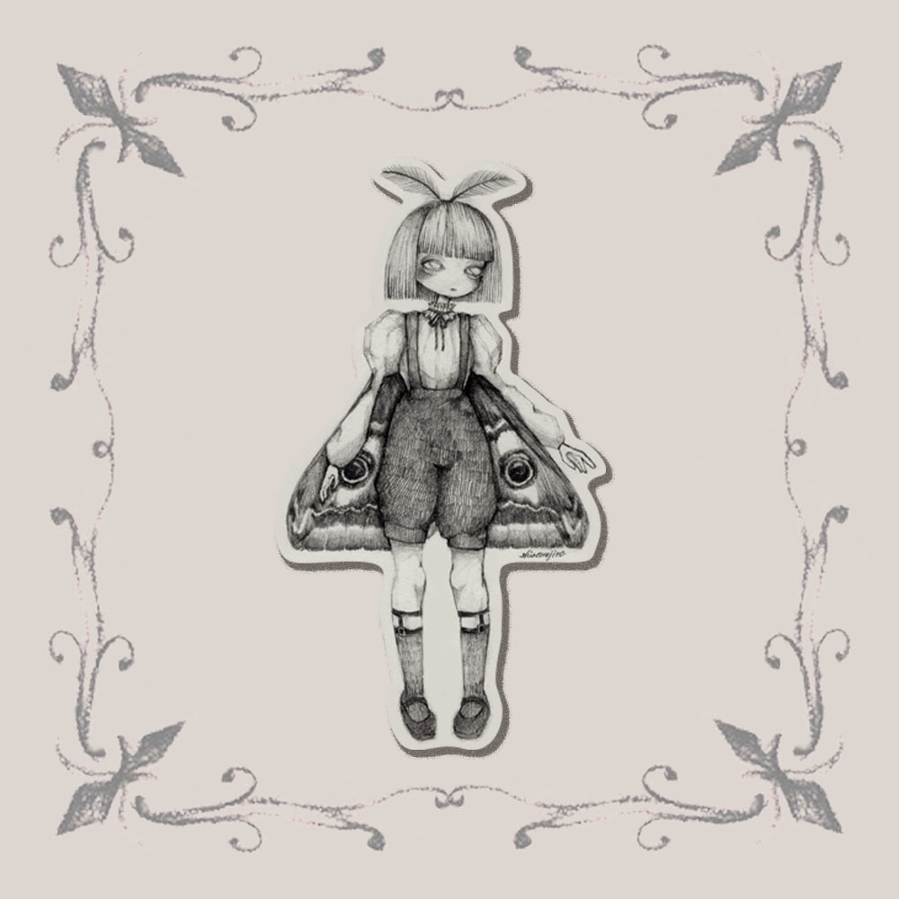 twin small emperor moth sticker（prince）