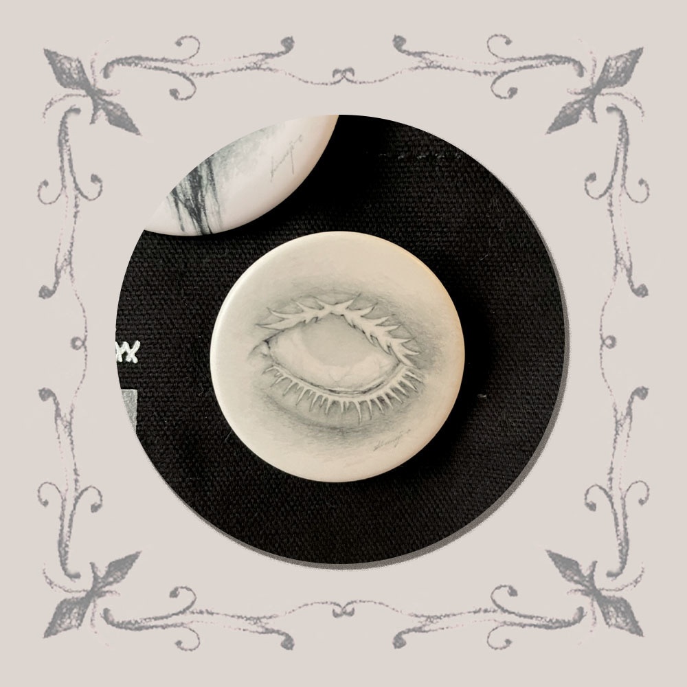 milky eye badges(まっしろなおめめの缶バッジ)