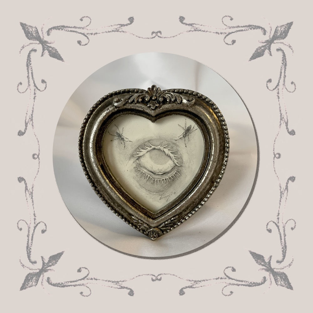 「pull down the lower eyelid」原画