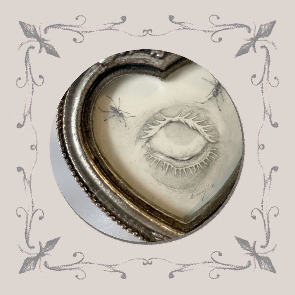 「pull down the lower eyelid」原画