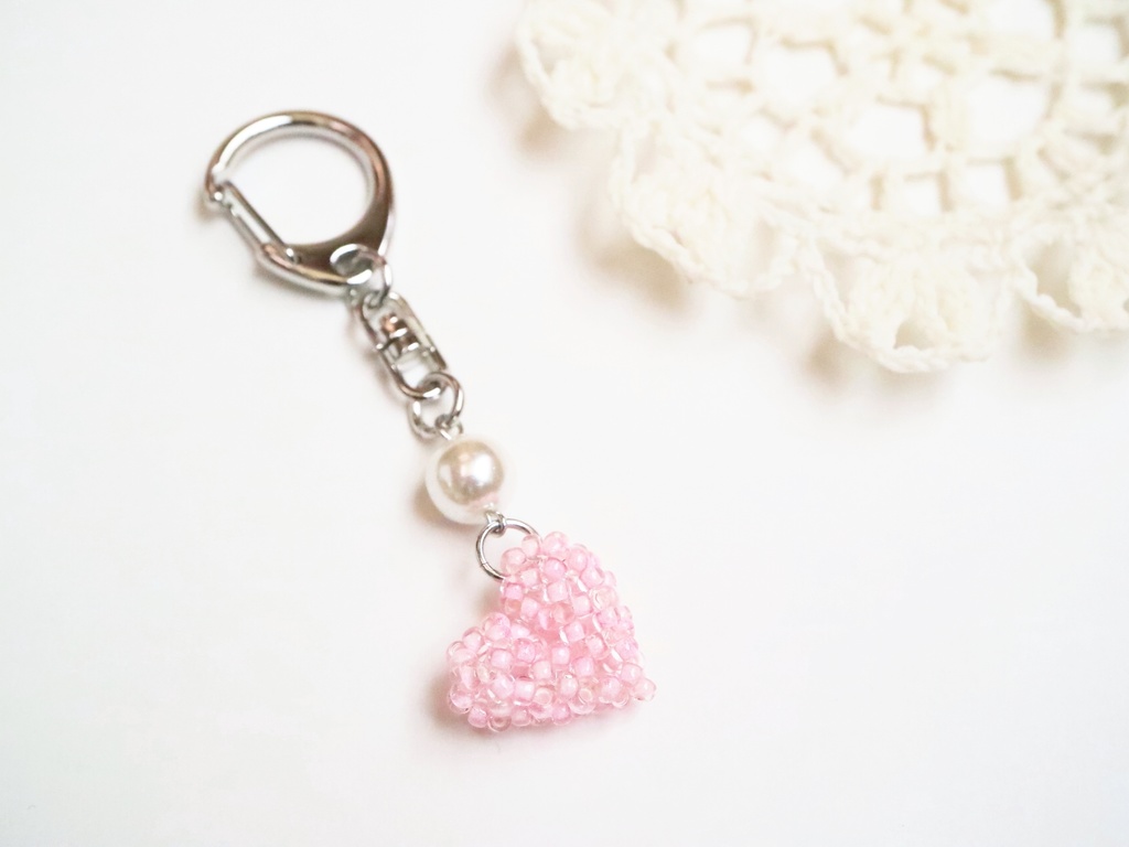 キラキラハートのキーホルダー(パープル)