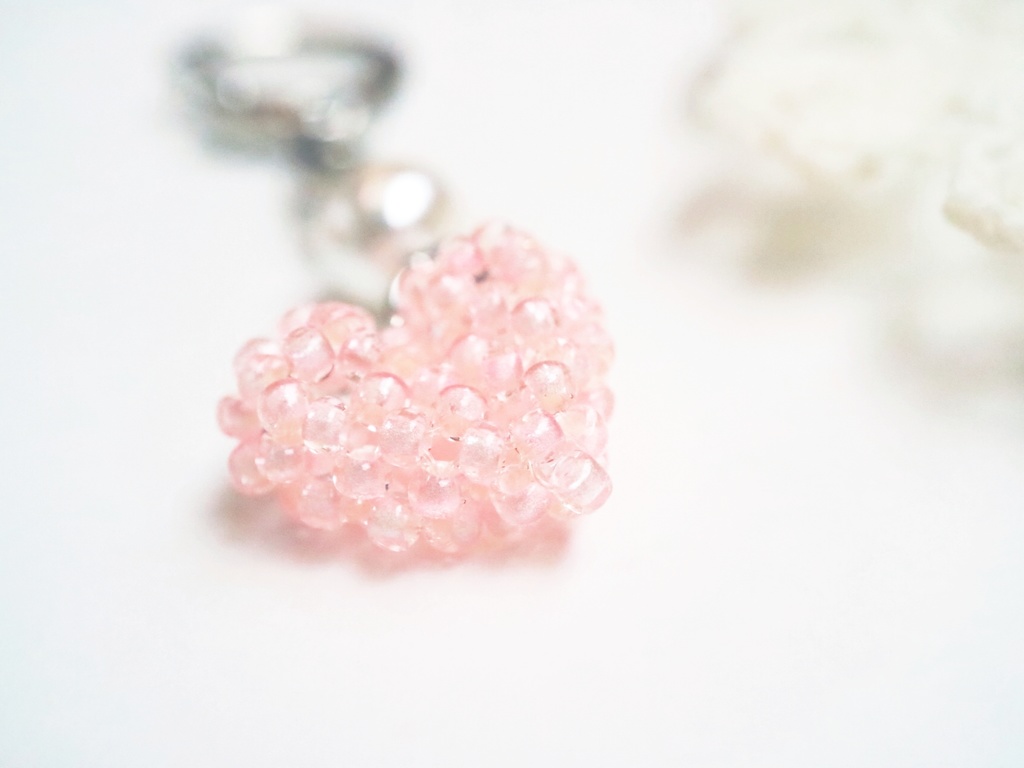 キラキラハートのキーホルダー(ピンク)