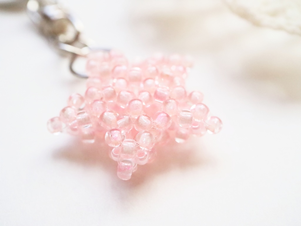 キラキラ星のキーホルダー(ピンク)