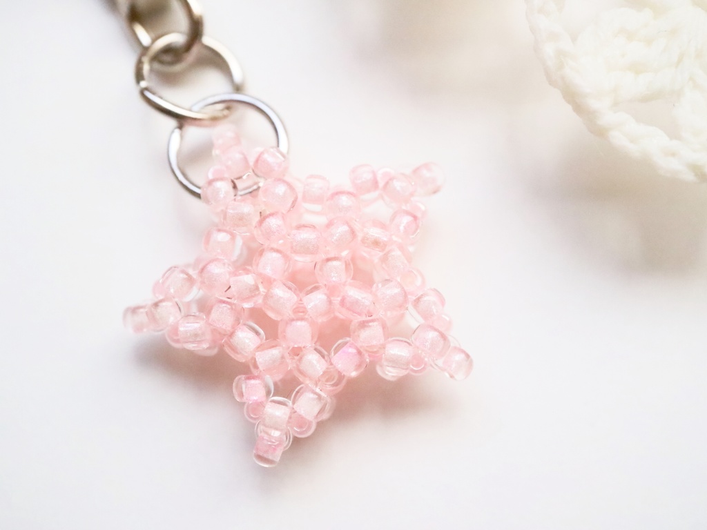 キラキラ星のキーホルダー（ピンク）