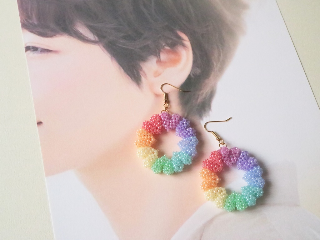 ハートリースのピアス(パステルカラー)