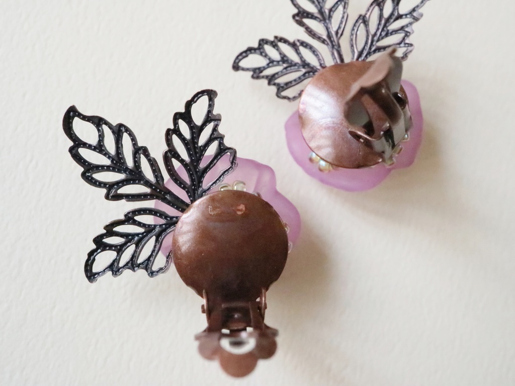 アネモネのイヤリング(ブルー)