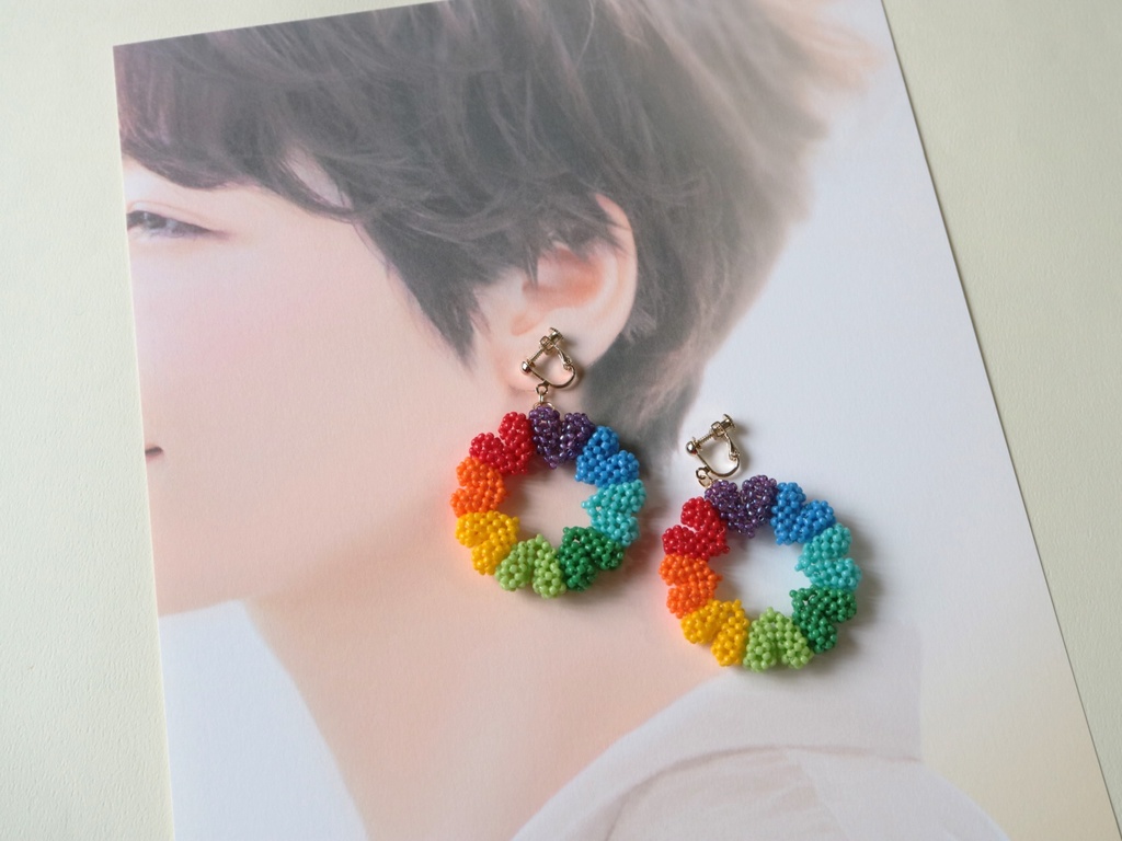 ハートリースのイヤリング(オリジナルカラー)