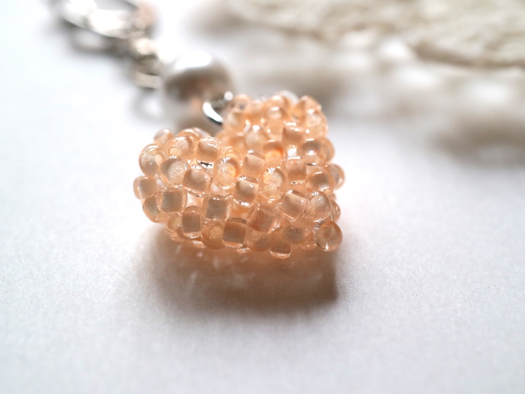 キラキラハートのキーホルダー(オレンジ)