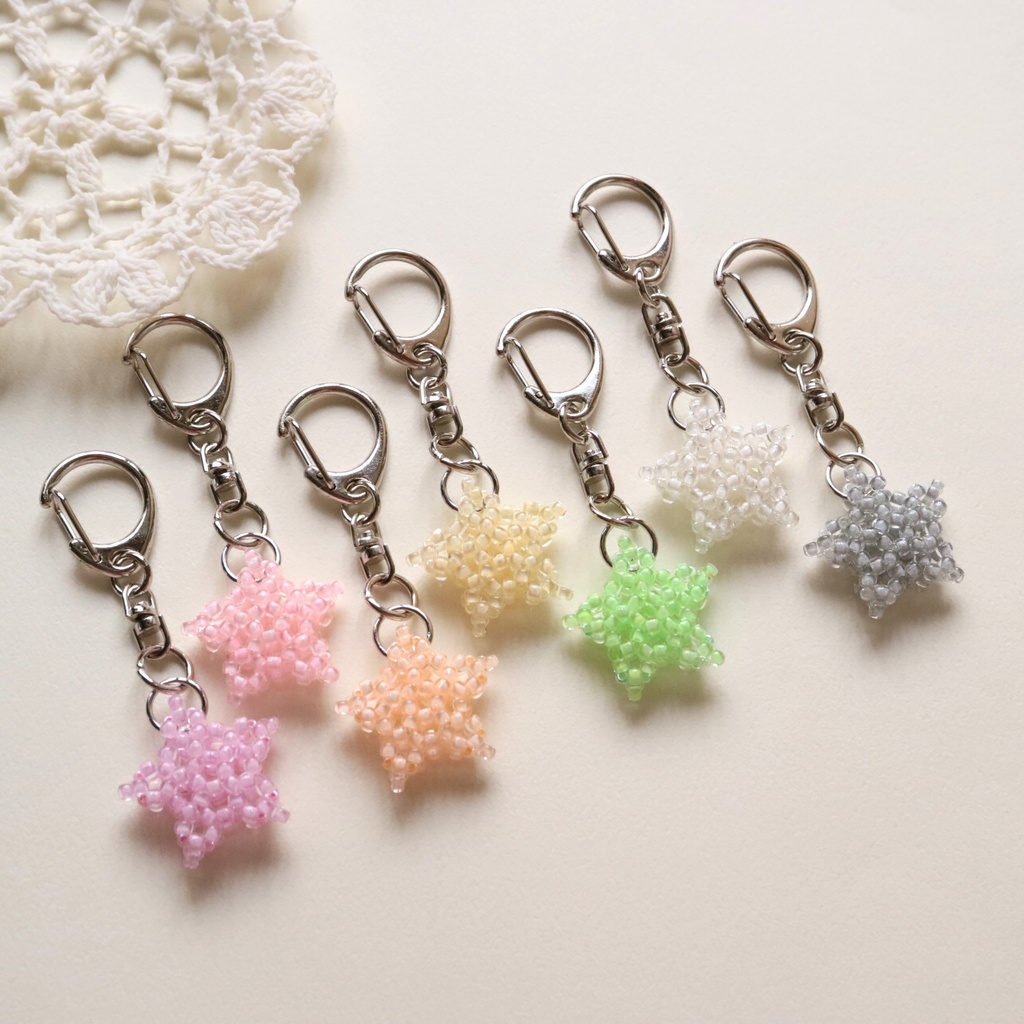 キラキラ星のキーホルダー(オレンジ)