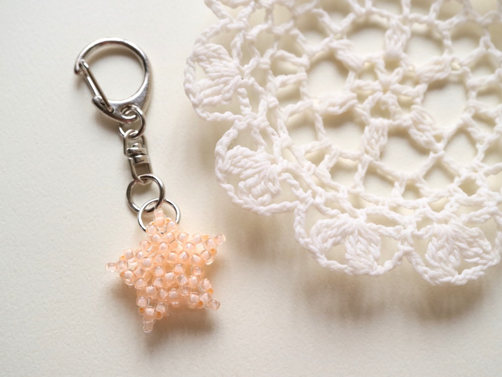 キラキラ星のキーホルダー(オレンジ)