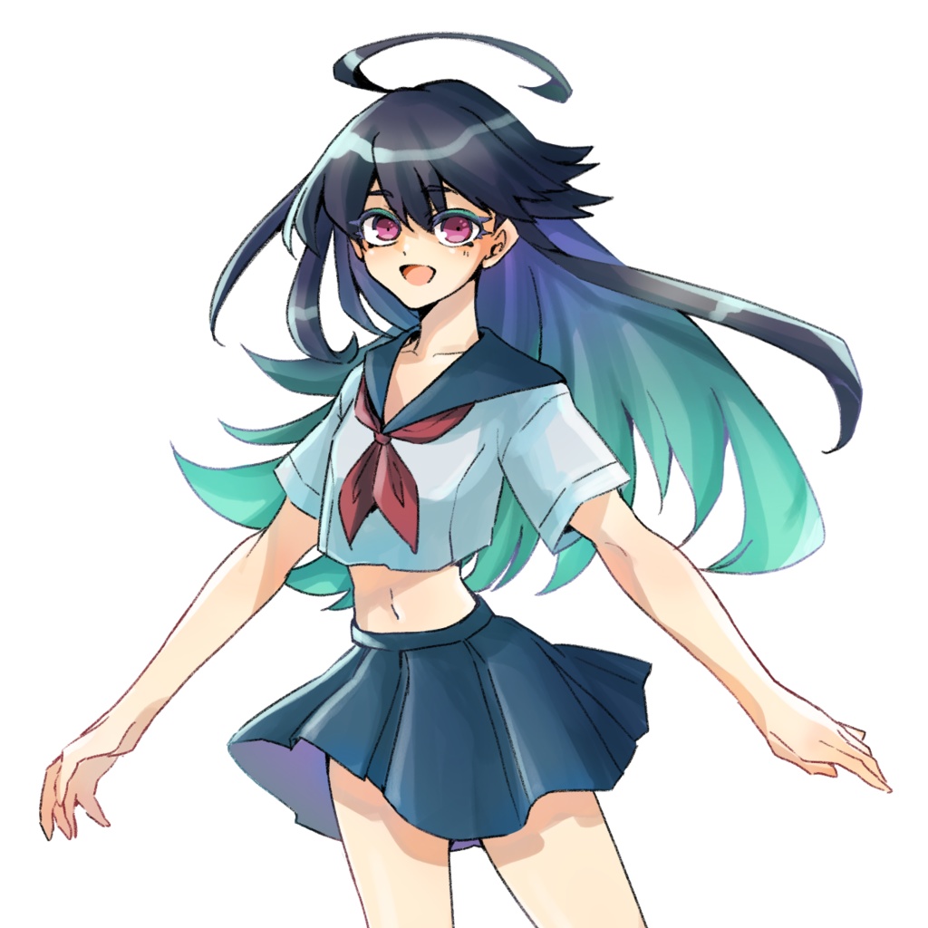 立ち絵素材 セーラー服 女の子 へそ 浴衣 夏祭り