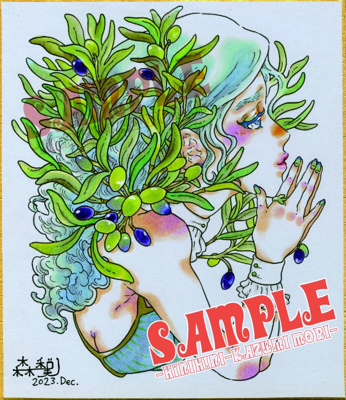 イラスト色紙『オリーブちゃん』