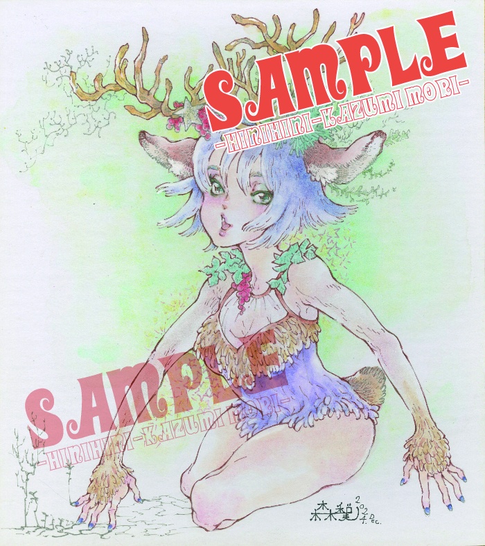 イラスト色紙『Dear deer』