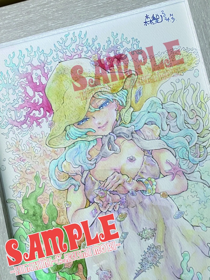 A4イラスト原画『なつのうぶごえ』