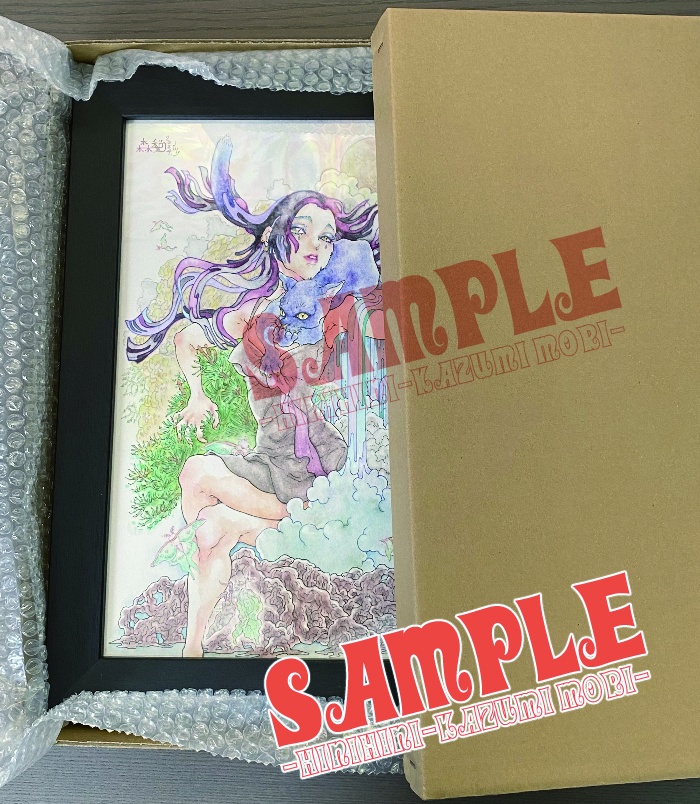 B4イラスト原画『深更に聴く月の謡(しんこうにきくつきのうた)』