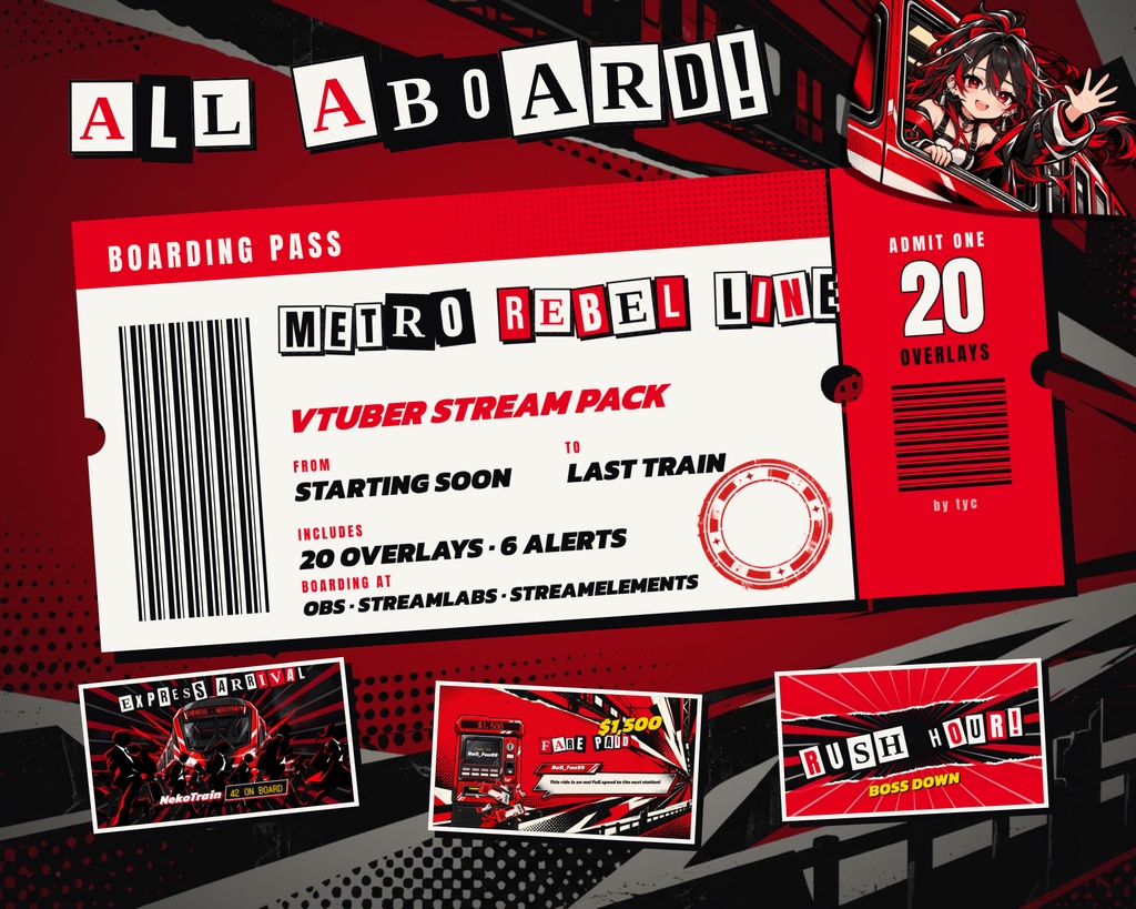🔴 METRO REBEL LINE · VTuber向けスタイリッシュ配信モーションキット(全20点)