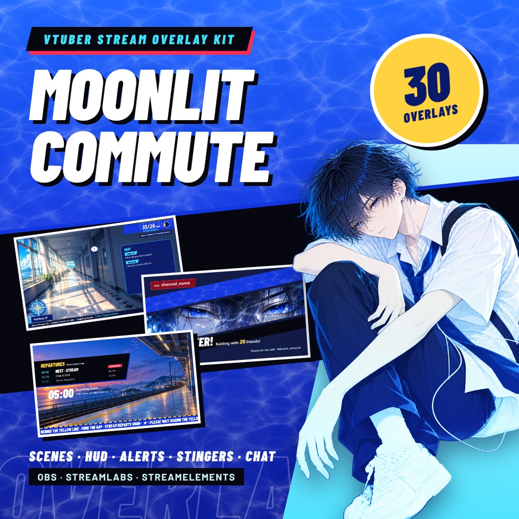 🚆 MOONLIT COMMUTE · VTuber向け配信モーションキット(全30点)