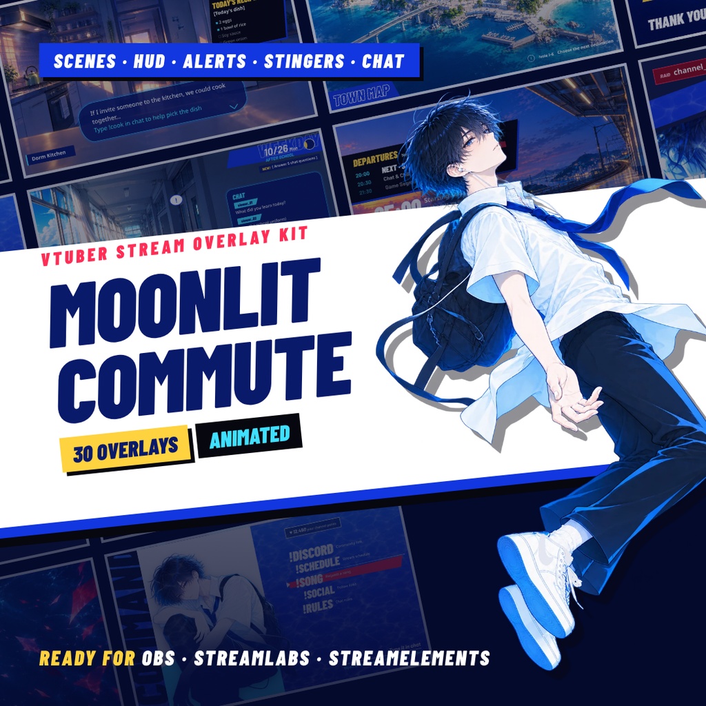 🚆 MOONLIT COMMUTE · VTuber向け配信モーションキット（全30点）