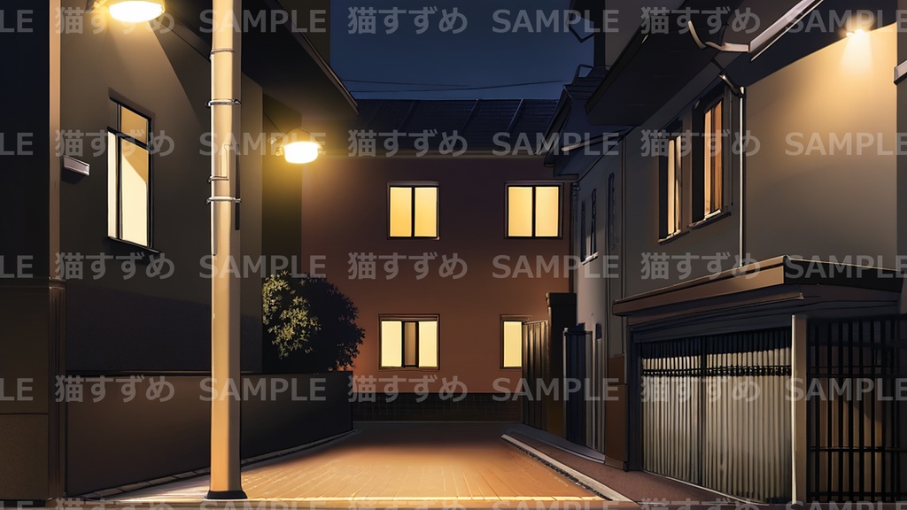 【背景100枚】夜の街|商店街/繁華街/住宅街/コンビニ|1920×1080|著作権フリー|ゲーム/ADV/ノベル/TRPG背景素材
