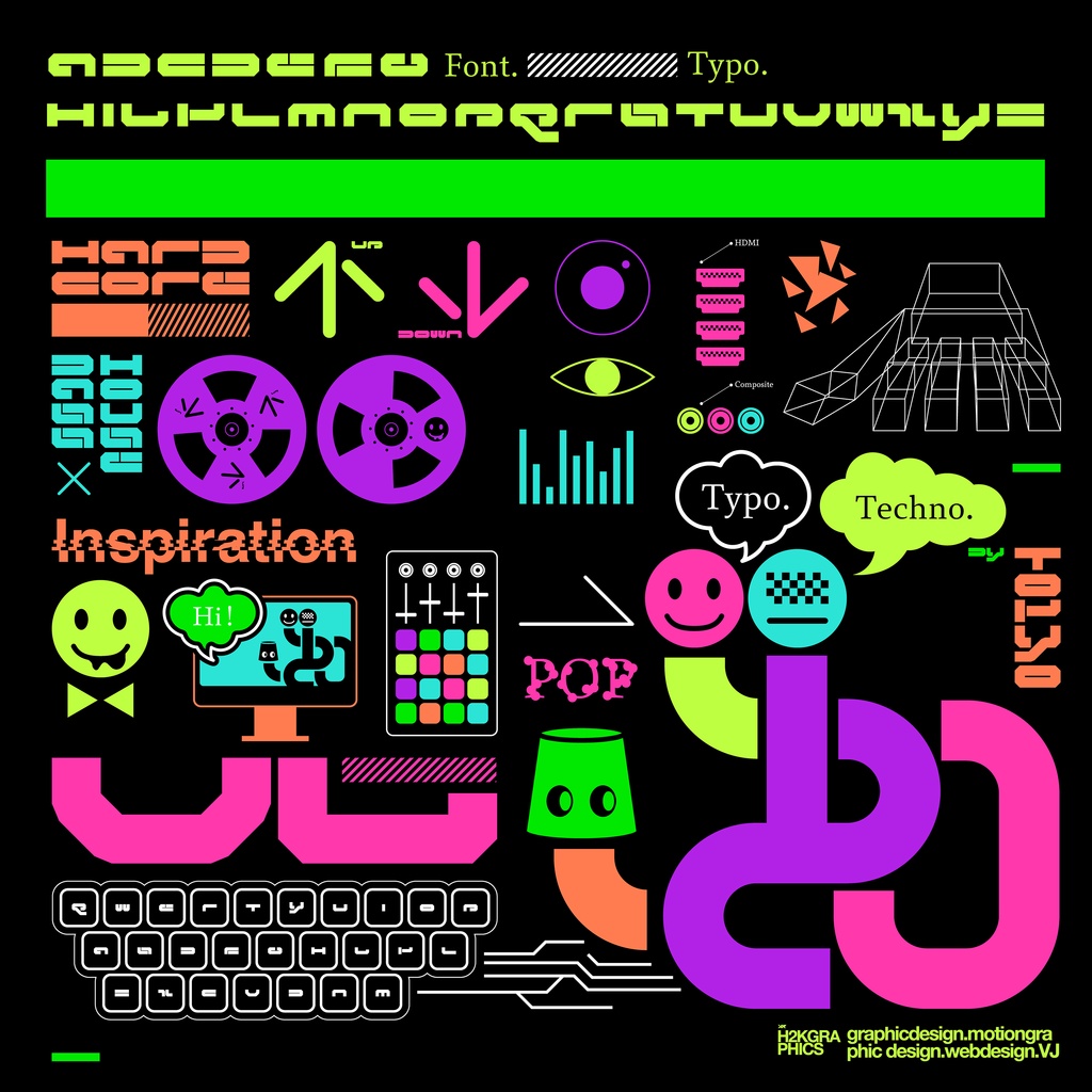 デザイン素材 / DESIGN PACK 001:Neon marker