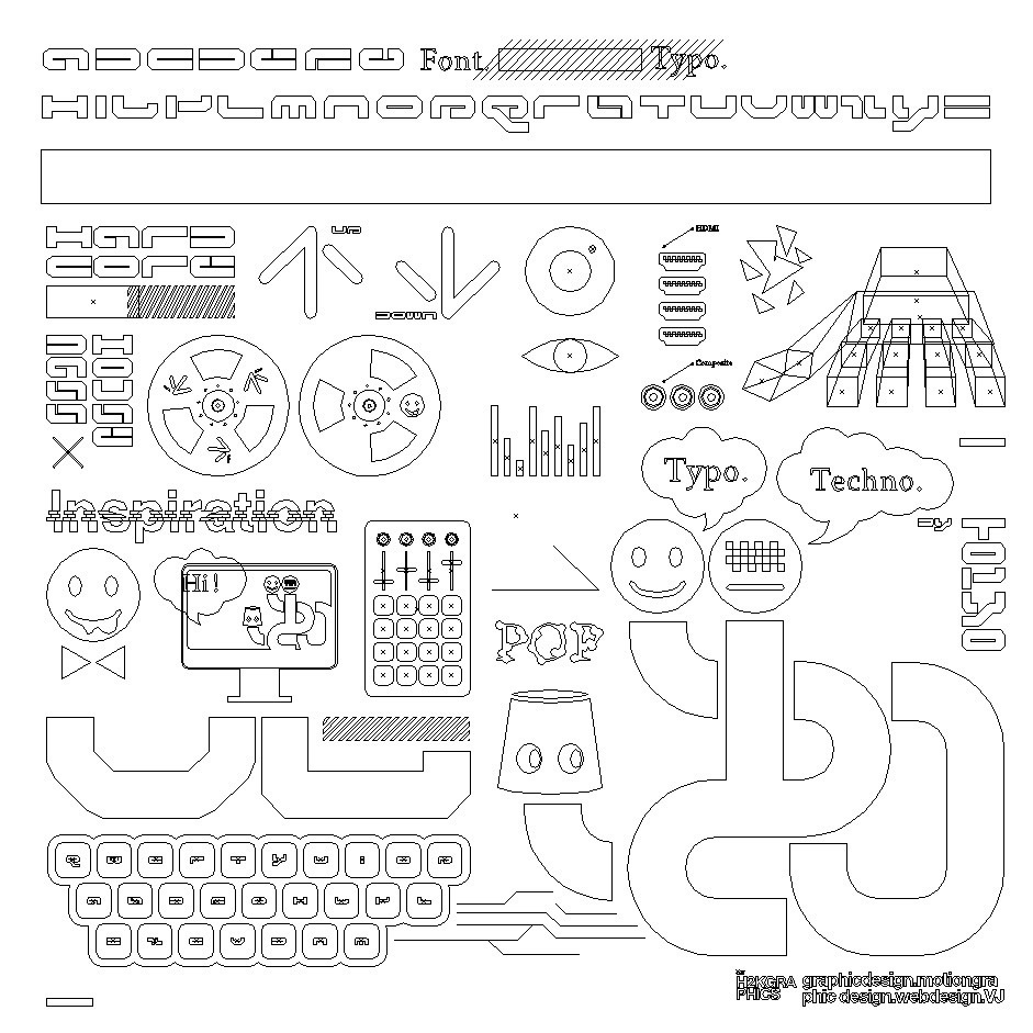 デザイン素材 / DESIGN PACK 001:Neon marker