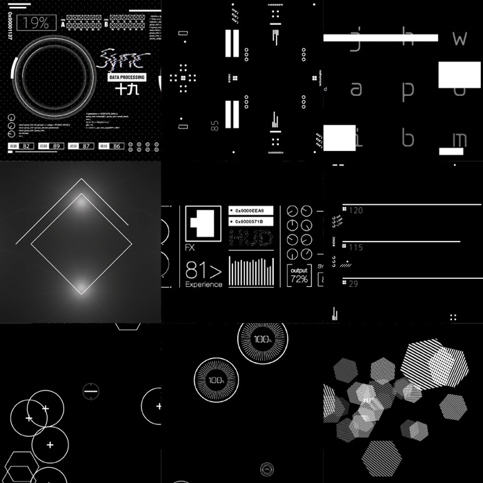 VJ素材 / VJ LOOPS 004:HUD / Future tech