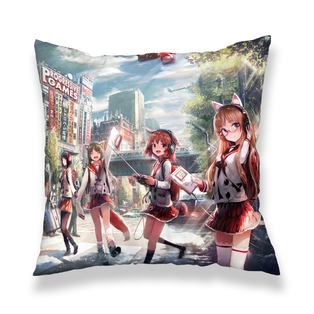 クッションカバー ChiptuneHell+西武ロードリスト蘭のチップチューン地獄