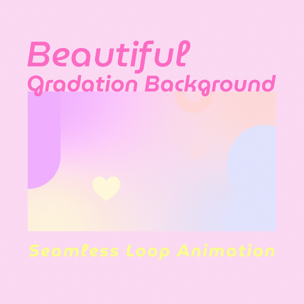 【ループ背景|配信・動画】ハートと図形がきらめく癒しのグラデーション・30秒ループ・mp4