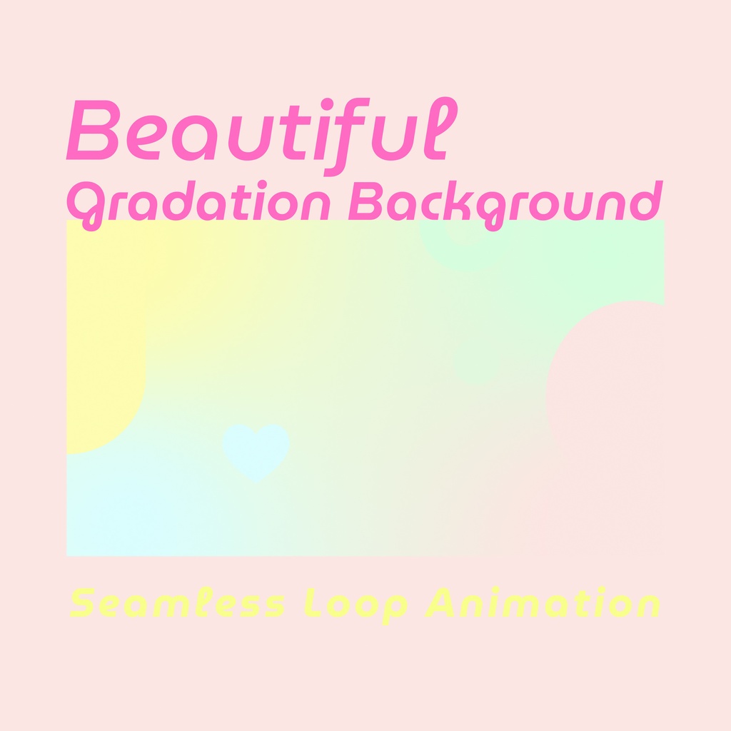 【ループ背景|配信・動画】ハートと図形がきらめく癒しのグラデーション・30秒ループ・mp4