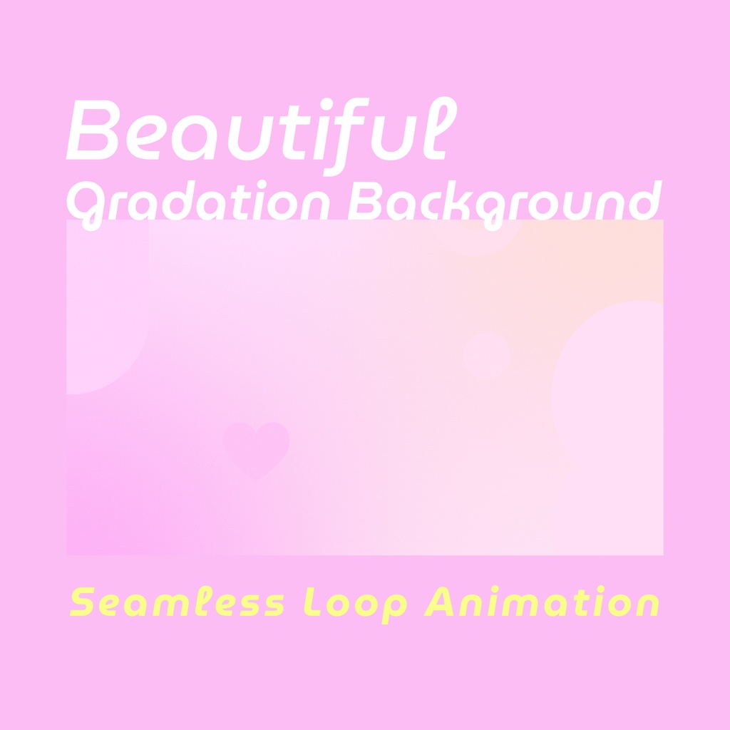 【ループ背景|配信・動画】ハートと図形がきらめく癒しのグラデーション・30秒ループ・mp4