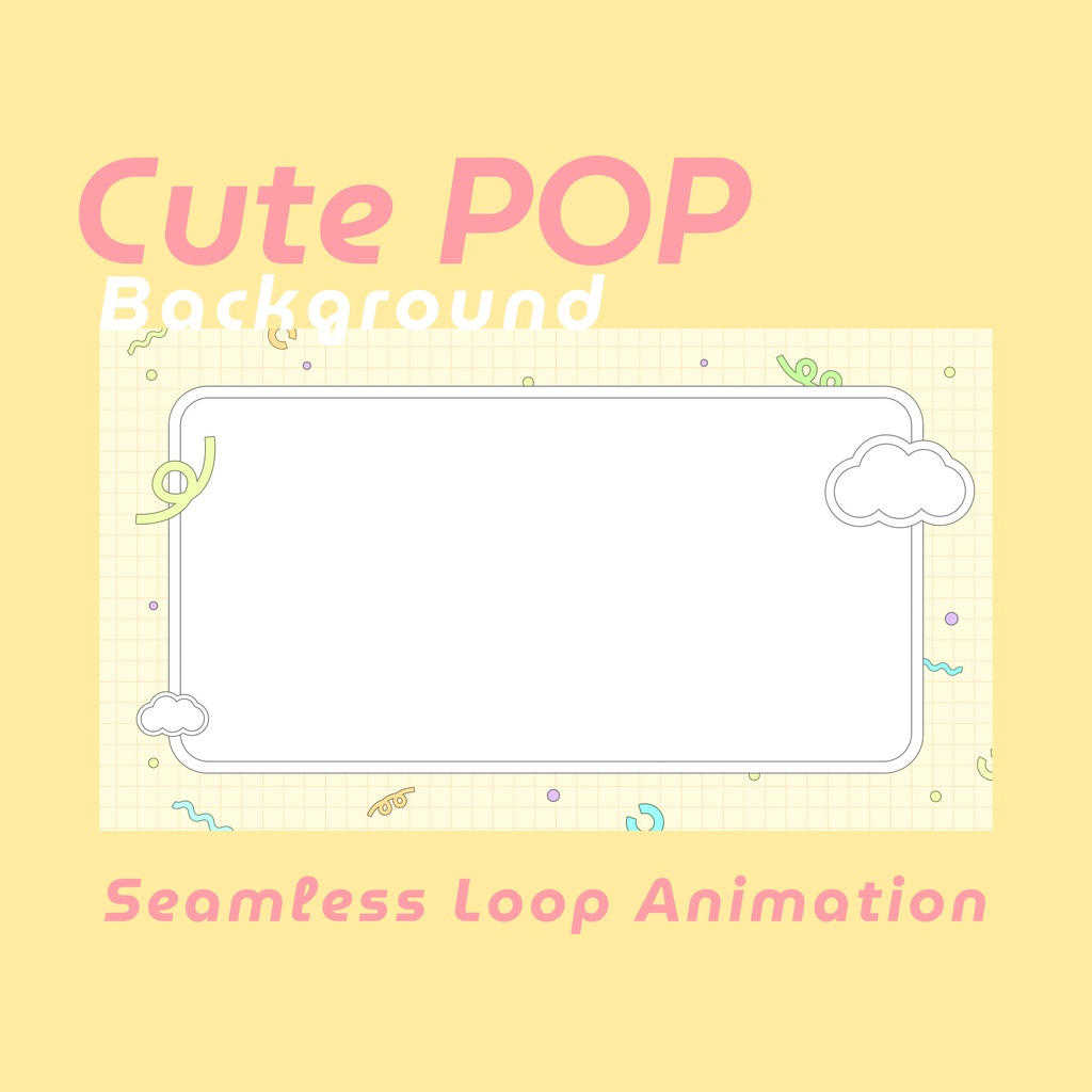 【ループ背景|配信・動画】POPでカワイイ!パステルカラーの背景素材🎵縦横各5カラー・mp4・10秒ループ