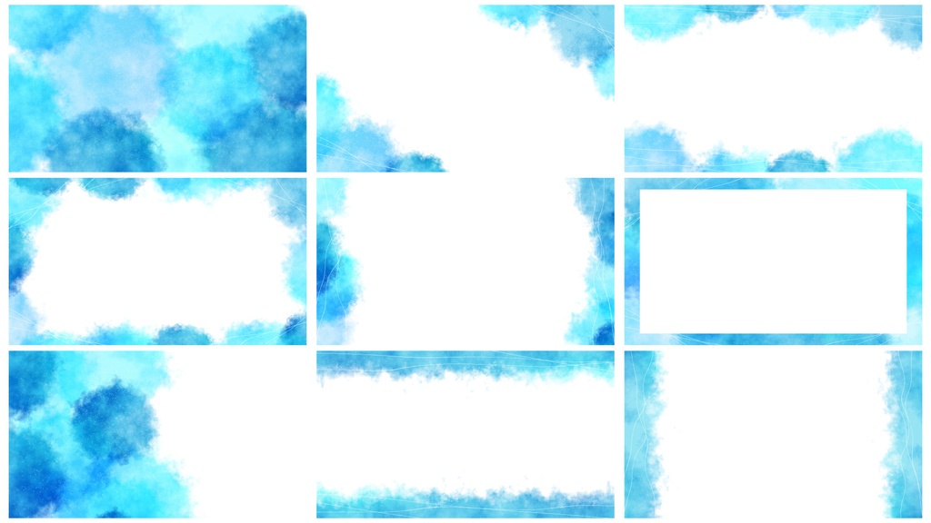 【動く背景】青色の水彩絵の具で塗ったような美しい背景🖌️