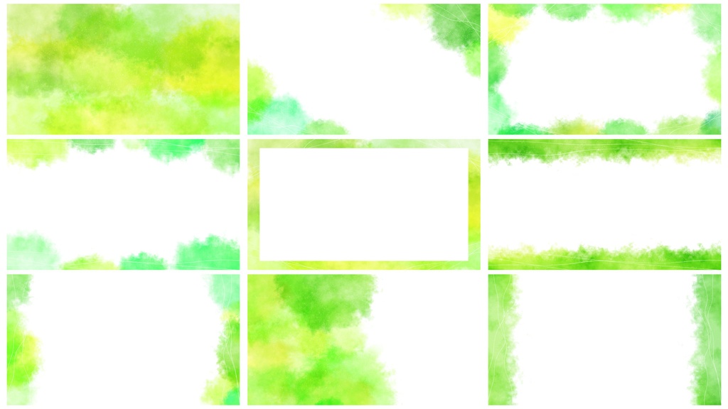 【動く背景】緑色の水彩絵の具で塗ったような美しい背景
