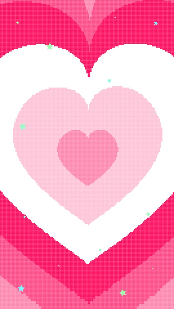 【動く背景】レトロ可愛い❤️8bitなハートとキラキラの星のアニメーション(10秒ループ)
